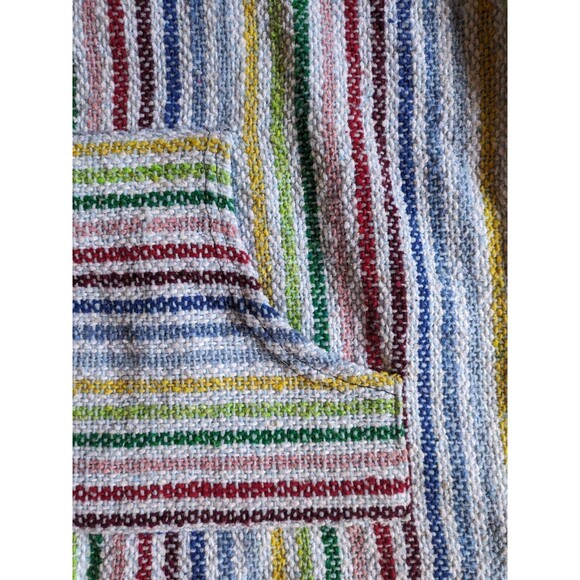Textiles Frank's Adult Medium Baja Hoodie Made In Mexico Colorful Rainbow Woven - Picture 4 of 7